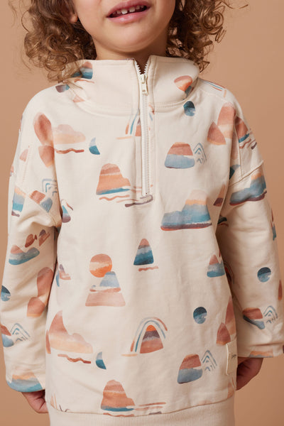 Kapow Kids Mountain Top Half Zip Sweater