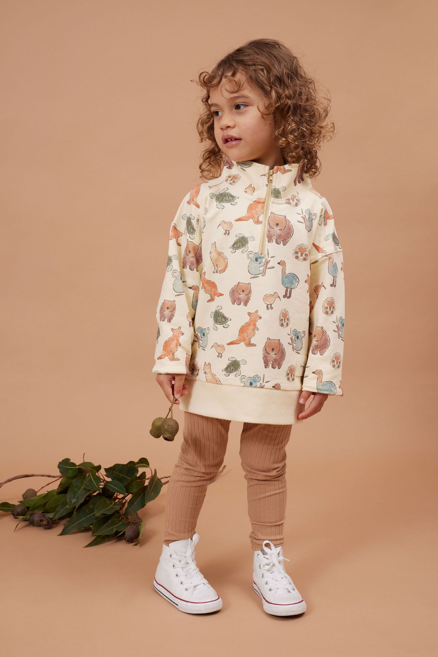 Kapow Kids Wild Wonders Half Zip Sweater