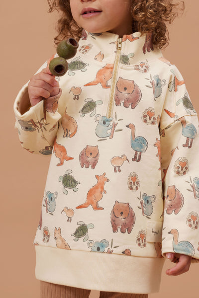 Kapow Kids Wild Wonders Half Zip Sweater
