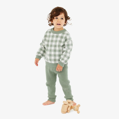 Kynd Baby Organic Chunky Rib Knit Pant - Light Sage