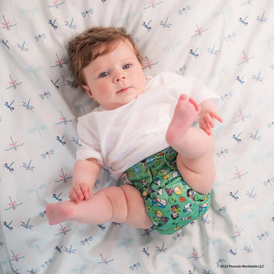 Monarch Classic Reusable Cloth Nappy 2.0 With Snaps - Snoopy In Green