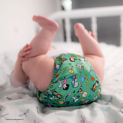 Monarch Classic Reusable Cloth Nappy 2.0 With Snaps - Snoopy In Green