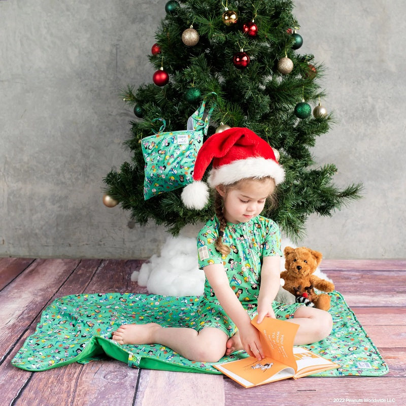 Monarch Bamboo Short Romper Bootysuit - Snoopy In Green