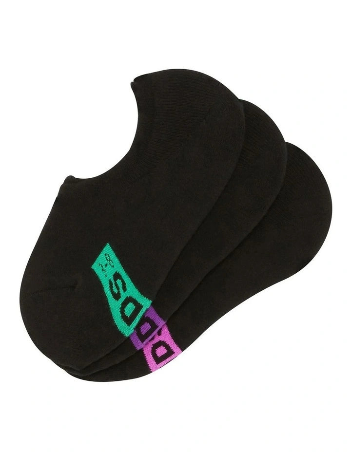 Bonds Women's Cushioned Sneaker Socks 3 Pack - Black