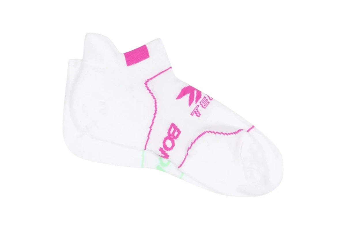 Bonds Womens Sport X-Temp Low Cut Socks 2 Pack - White/Pink/Green