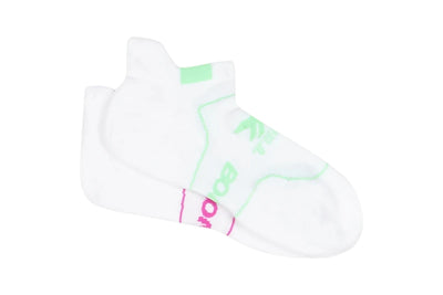 Bonds Womens Sport X-Temp Low Cut Socks 2 Pack - White/Pink/Green