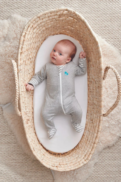 Love To Dream Long Sleeve Enclosed Foot Romper - Grey Marle