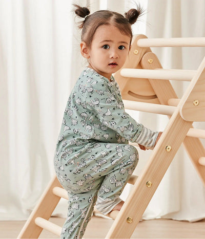 Love To Dream Long Sleeve Footless Romper - Olive Chicken Run