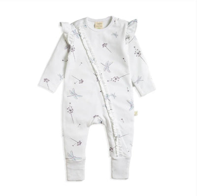 Tiny Twig Long Sleeve Frill Zipsuit - Dragon Fly