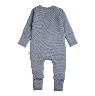 Tiny Twig Long Sleeve Zipsuit - Navy Stripes