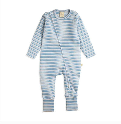 Tiny Twig Long Sleeve Zipsuit - Shell Stripes