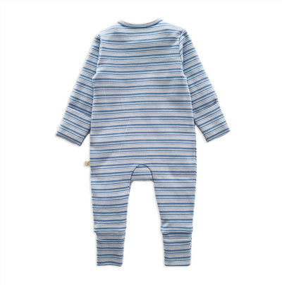 Tiny Twig Long Sleeve Zipsuit - Shell Stripes