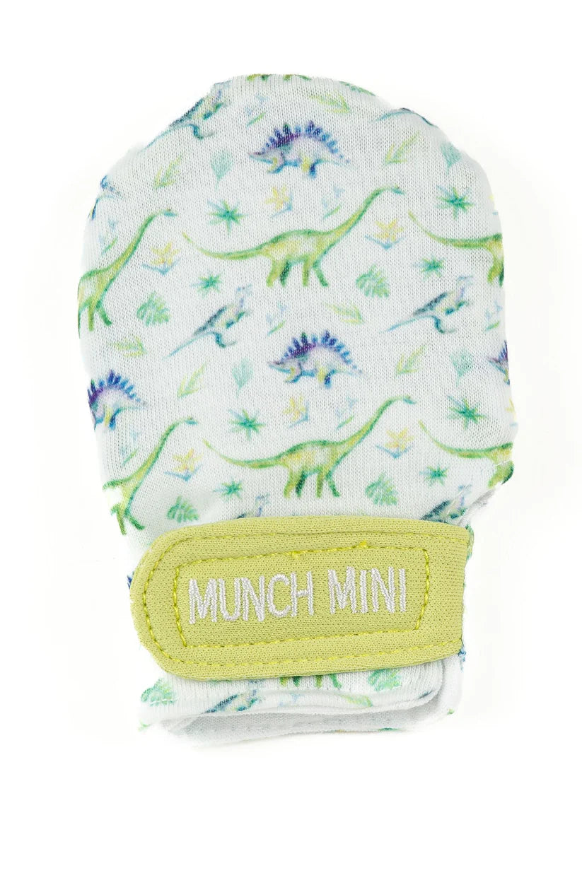 Malarkey Kids Munch Minis Teething & Anti-scratch Mitts - Dinos