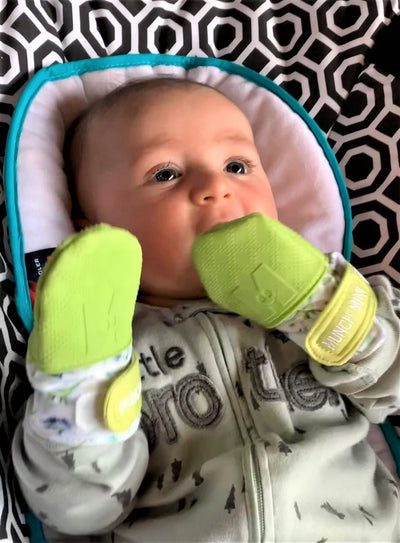 Malarkey Kids Munch Minis Teething & Anti-scratch Mitts - Dinos