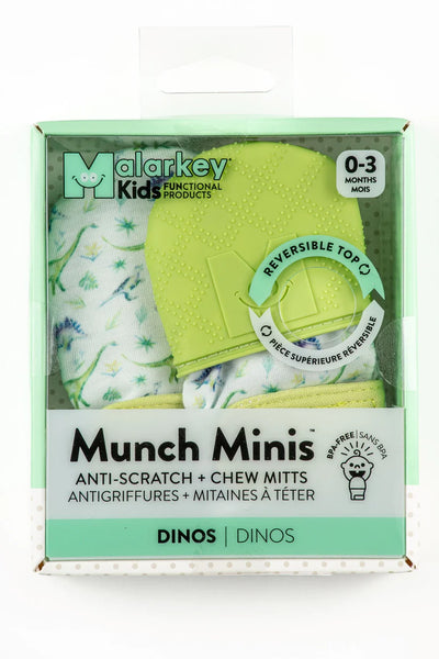 Malarkey Kids Munch Minis Teething & Anti-scratch Mitts - Dinos