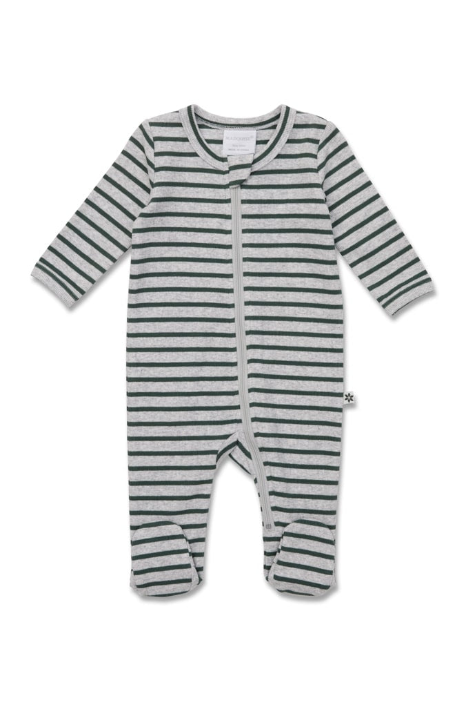 Marquise Boys Zipsuit - Grey Marle Stripe