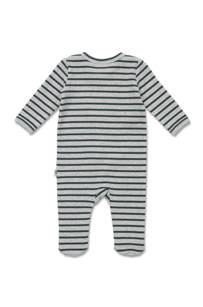 Marquise Boys Zipsuit - Grey Marle Stripe