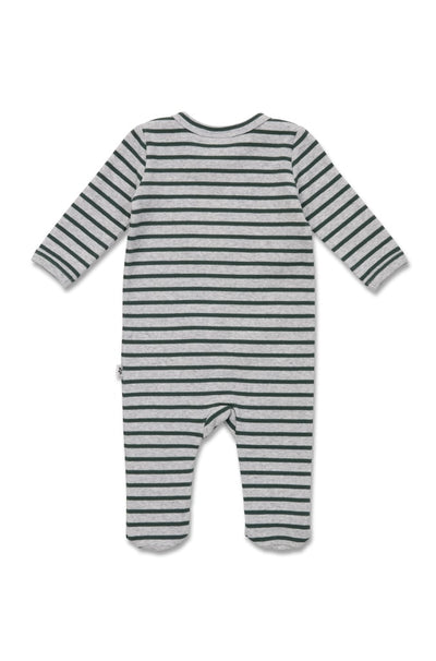 Marquise Boys Zipsuit - Grey Marle Stripe