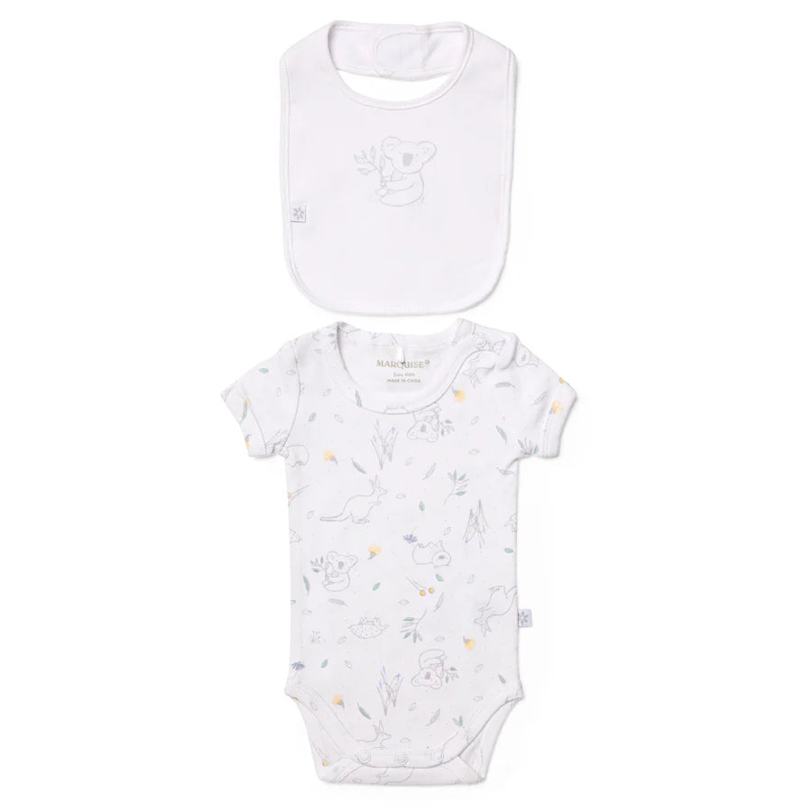 Marquise Australiana Bodysuit & Bib Set - Print