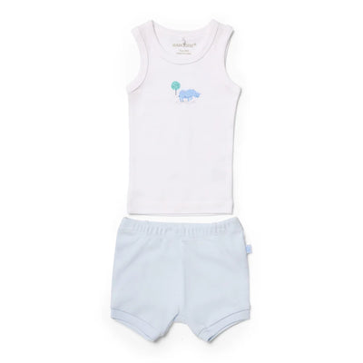 Marquise Safari Singlet & Bloomer Set - Blue/Print