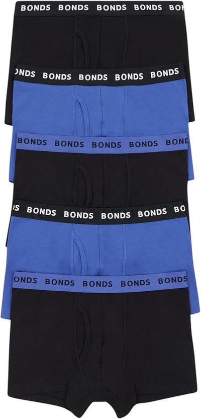 Bonds Mens Everyday Trunks 5 Pack - Black/Blue