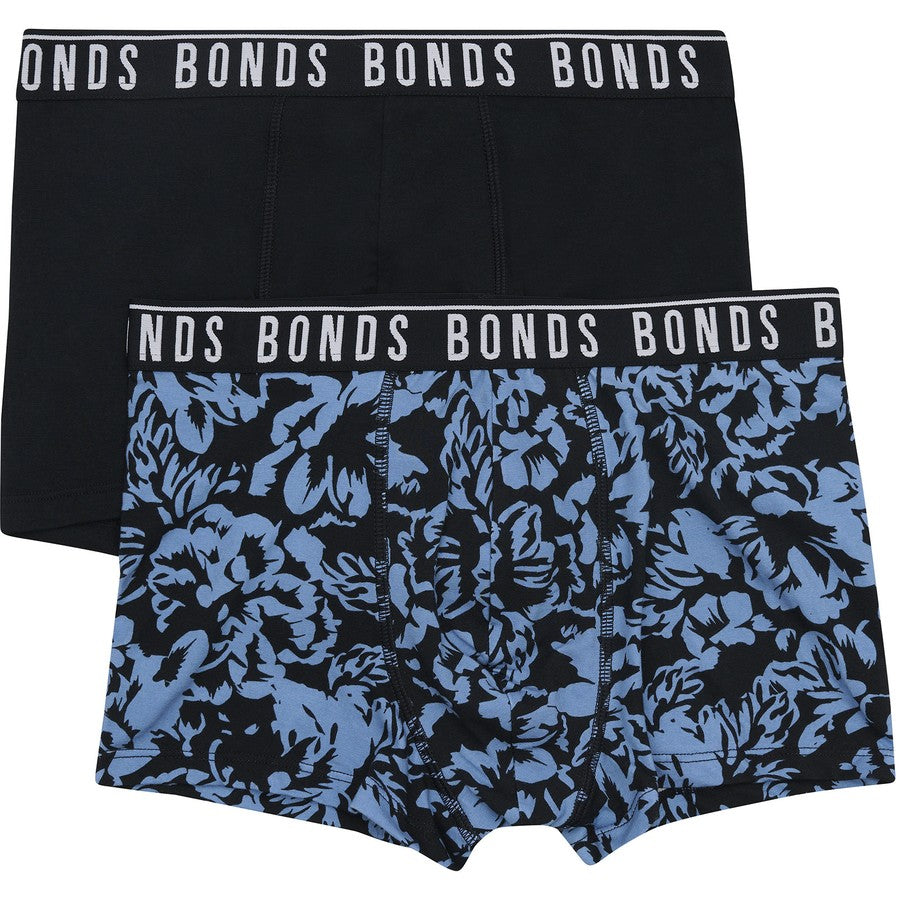 Bonds Men's Everyday Trunks 2 Pack - Print/Black