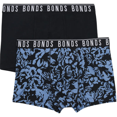 Bonds Men's Everyday Trunks 2 Pack - Print/Black