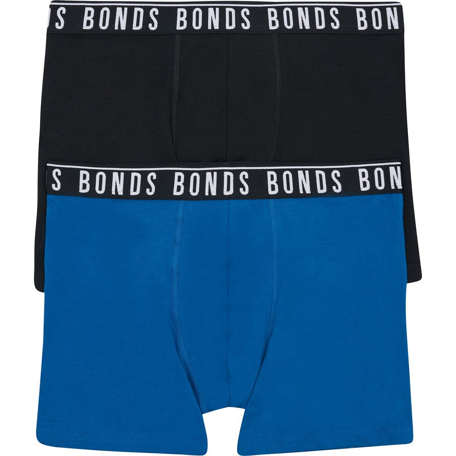 Bonds Mens Everyday Mid Trunk 2 Pack - Blue/Black