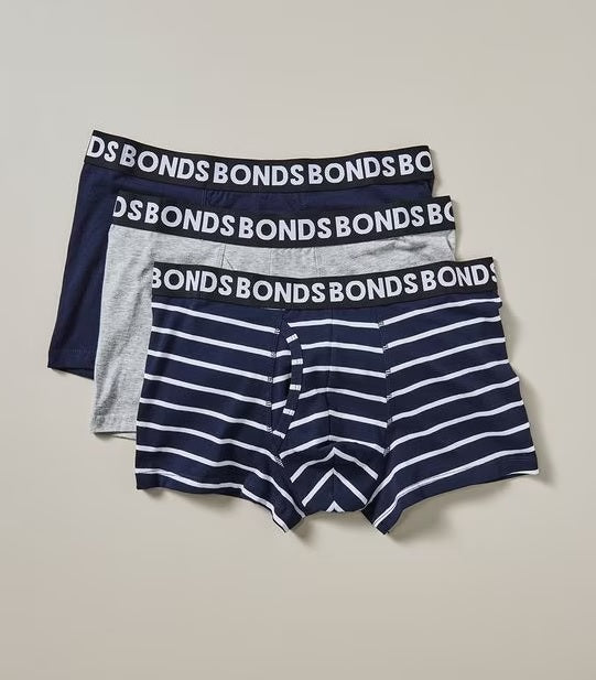 Bonds Men's Everyday Classic Trunk 3 Pack - Stripe/Grey/Navy
