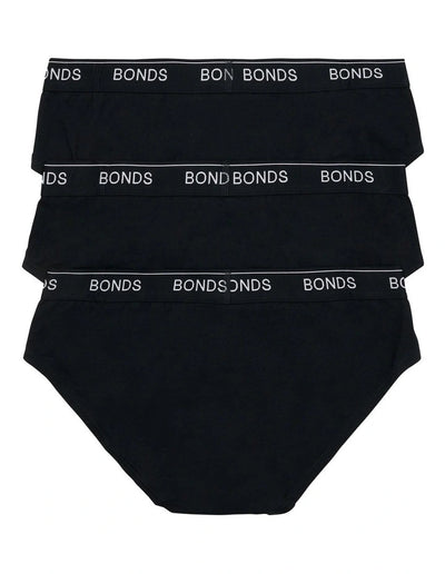 Bonds Men's Guyfront Brief 3 Pack - Black