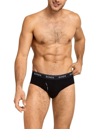 Bonds Men's Guyfront Brief 3 Pack - Black