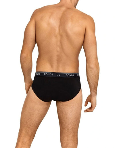 Bonds Men's Guyfront Brief 3 Pack - Black