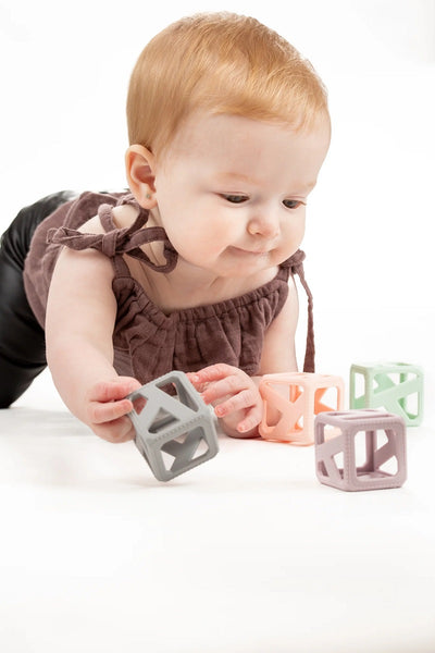 Malarkey Kids Stack N Chew 4 Pack Mini Cubes - Pastels