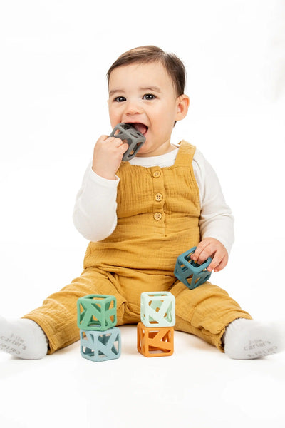 Malarkey Kids Stack N Chew 4 Pack Mini Cubes - Earthy