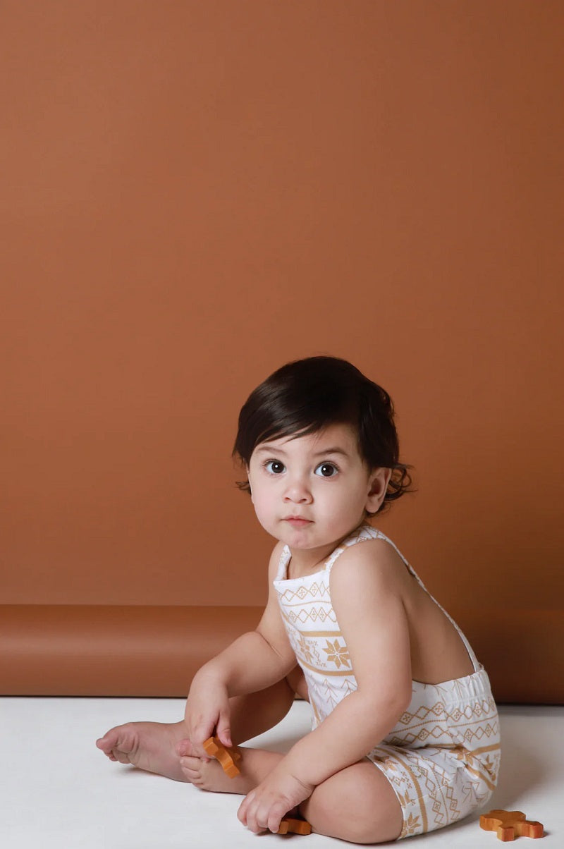 Texas Oak Marley Romper - Sonwflake Print