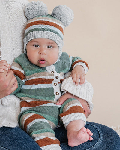 Bebe By Minihaha Mateo Stripe Knitted Romper