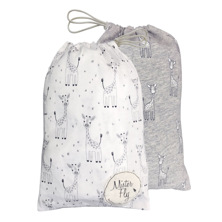 Mister Fly Bassinet Sheet Set 2 Pack - Giraffe