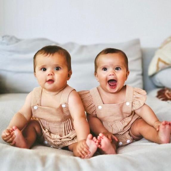 Dukes The Brand Mocha Stripe Unisex Overalls