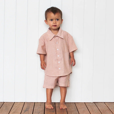 Dukes The Brand Mocha Striped Shorts