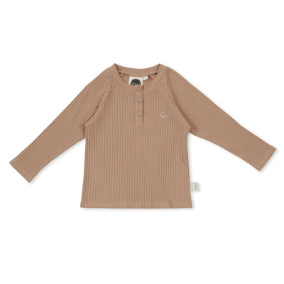 Kapow Kids Mushroom Rib Long Sleeve Henley top