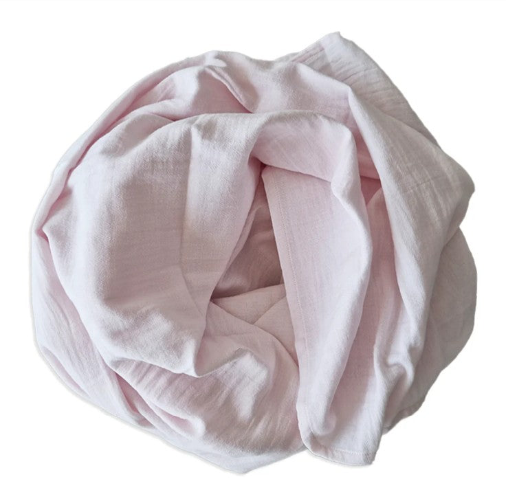 Tiny Twig Muslin Wrap - Soft Pink Crinkle