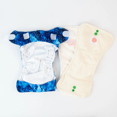 Monarch Ultimate Wipeable Cloth Nappy V3.0 With Hook & Loop - Snowstorm