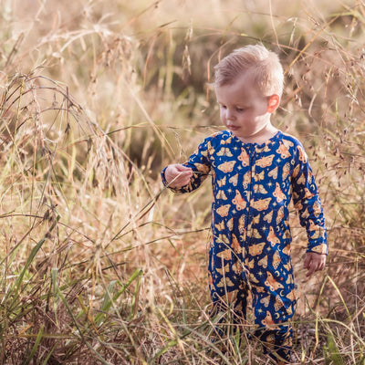 Monarch Long Sleeve Bamboo Zip Bootysuit V2 - Nightlight