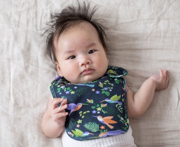 Emotion & Kids Organic Cotton Bib - Hummingbirds