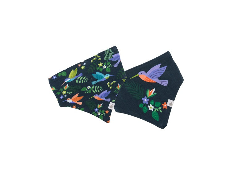 Emotion & Kids Organic Cotton Bandana Bibs 2 Pack - Hummingbirds