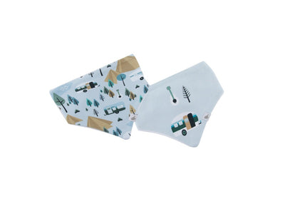 Emotion & Kids Organic Cotton Bandana Bibs 2 Pack - Retro Camping