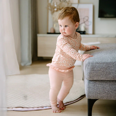 Kynd Baby Frill Rib Legging - Pink Clay