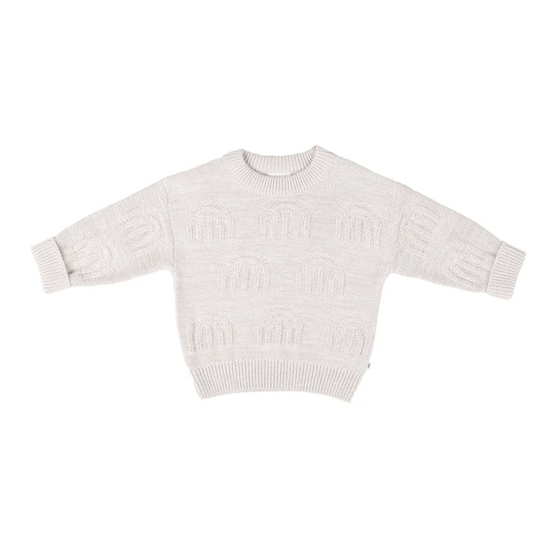 Kynd Baby Rainbow Decorative Knit Jumper - Oatmeal Rainbow