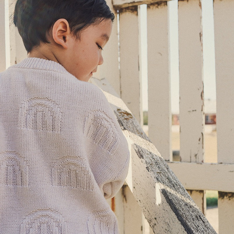 Kynd Baby Rainbow Decorative Knit Jumper - Oatmeal Rainbow