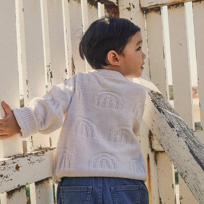 Kynd Baby Rainbow Decorative Knit Jumper - Oatmeal Rainbow